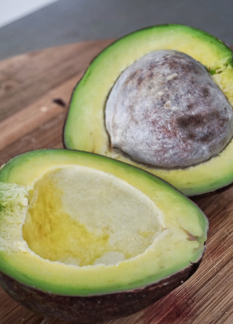 Fresh cut avocado in Lombok