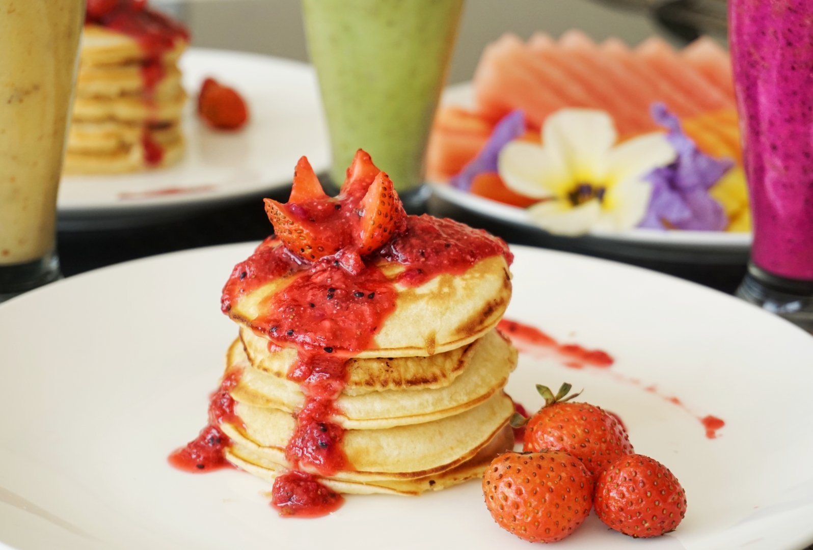 Pancakes and a full breakfast