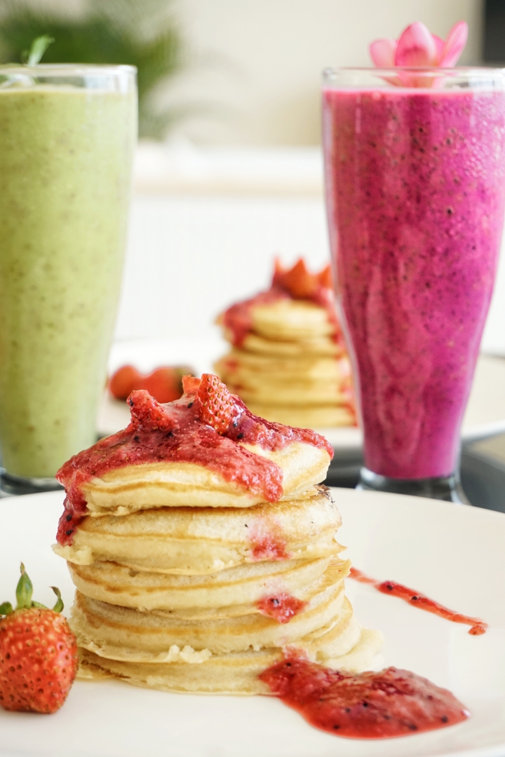 Pancake and juice breakfast in South Lombok