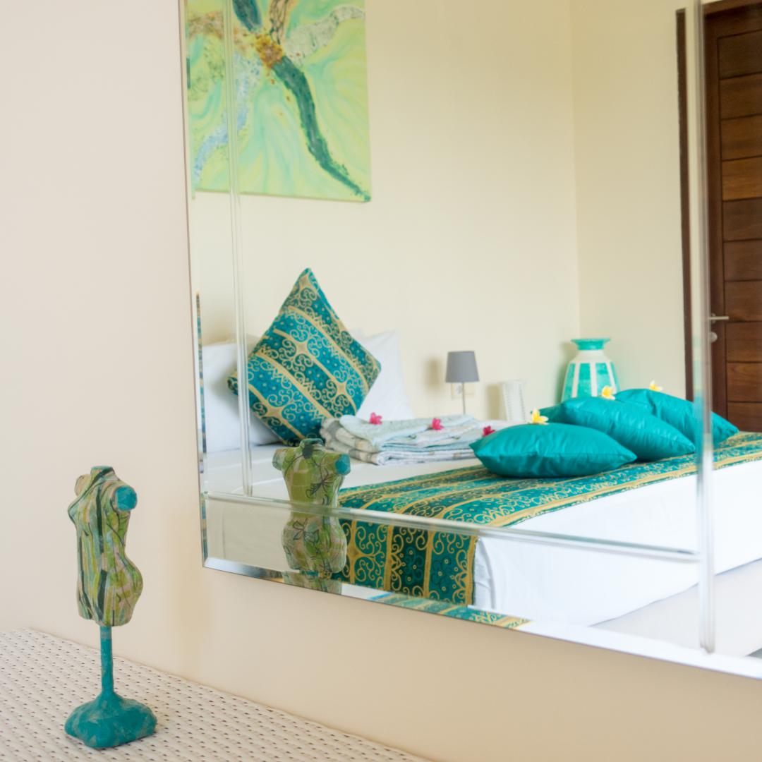 Artistic mirror view from the bedroom