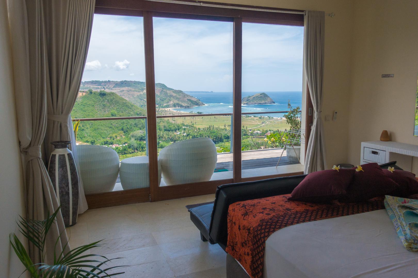 Are Guling bay as seen from Villa Atas Pelangi master bedroom