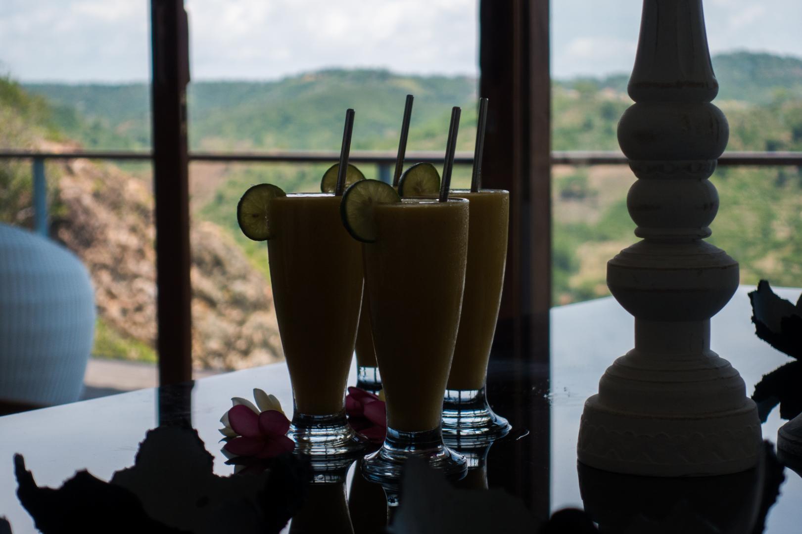 Fresh juices with a extraordinary background