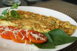 Delicious cheese omelette in South Lombok