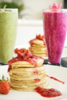 Pancake and juice breakfast in South Lombok