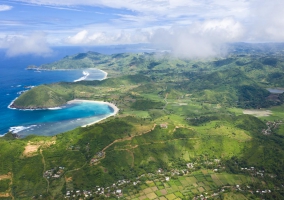 South Lombok coastline as seen from the sky