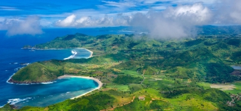 South Lombok coastline as seen from the sky